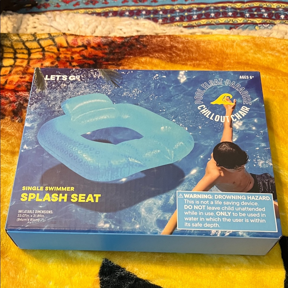 Kids Blue Splash Seat Inflatable Pool Float